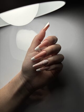 alt unghie lunghe french zebrato ricostruzioe dual form